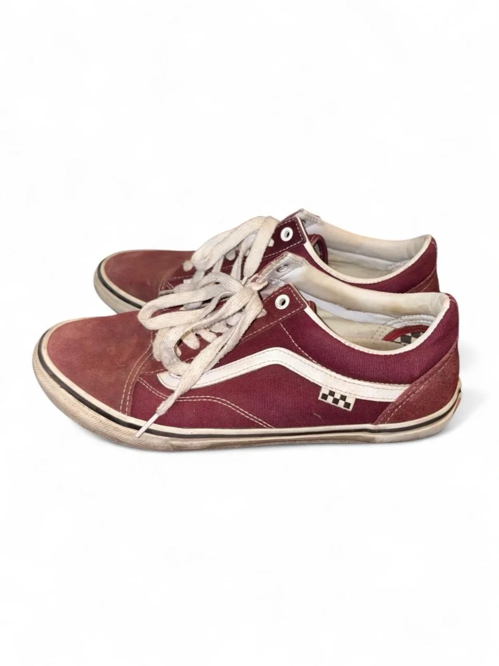 Vans burgundy and white Old Skool sneakers 11.5
